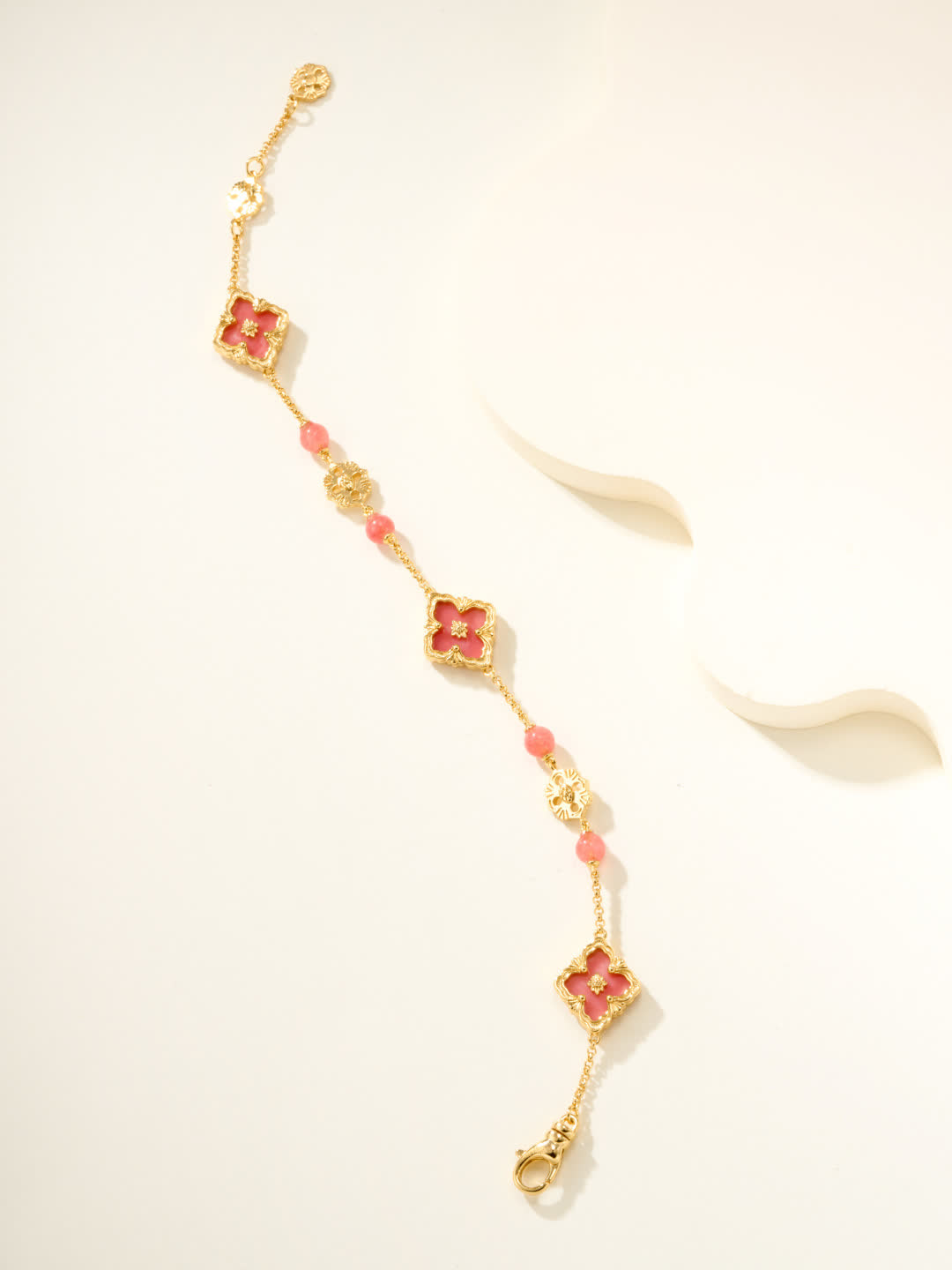 Van Cleef & Arpels Alhambra Pink Enamel Bracelet